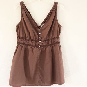 Gap Brown Sleeveless V-neck Top Small